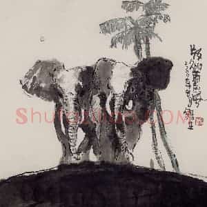 2000年 赵梅生《版纳熏风》国画花鸟写意作品图片赏析