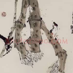 2001年 赵梅生《重阳操墨金秋》国画花鸟写意作品图片赏析
