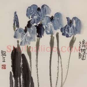 2002年 赵梅生《舞蝶图》国画花鸟写意作品图片赏析