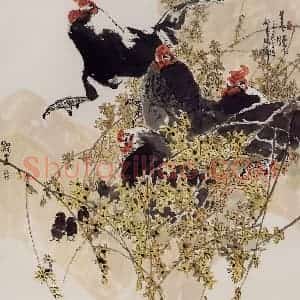 2003年 赵梅生《春晓》国画花鸟写意作品图片赏析