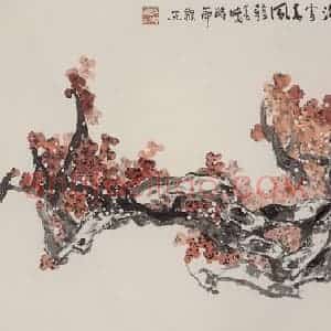 2003年 赵梅生《浴雪春风》国画花鸟写意作品图片赏析