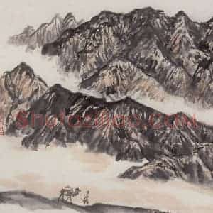 1962年 赵望云《祁连山写生》国画山水作品图片赏析