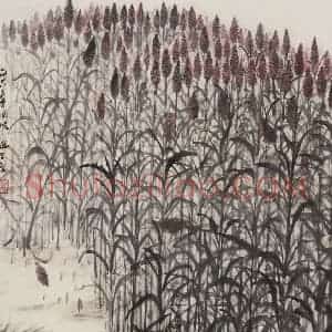 1962年 赵望云《晚秋》国画人物作品图片赏析