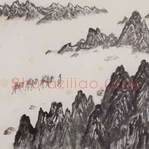 1962年 赵望云《隔壁行》国画山水作品图片赏析