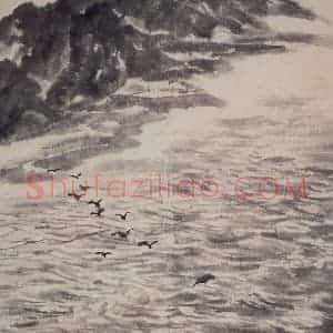 1962年 赵望云《青海湖》国画山水作品图片赏析