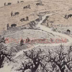1963年 赵望云《大地回春》国画山水作品图片赏析