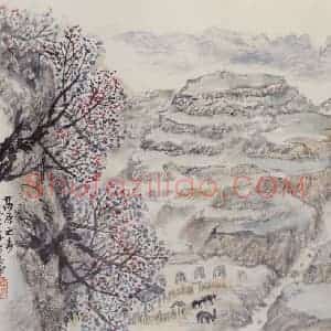 1972年 赵望云《高原之春》国画山水作品图片赏析
