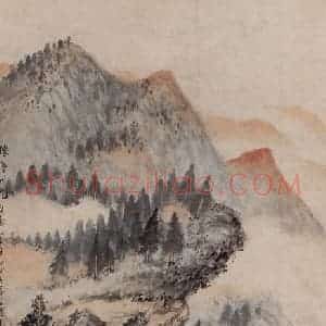 1944年 赵望云《番山游居图》国画山水作品图片赏析