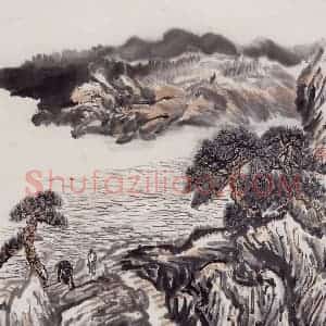 1973年 赵望云《平湖秋月》国画山水作品图片赏析