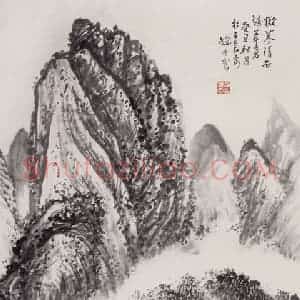 1973年 赵望云《拟摹石涛笔意》国画山水作品图片赏析