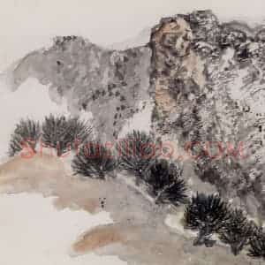 1975年 赵望云《麦积山之雄姿》国画山水作品图片赏析