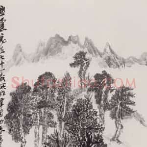 1976年 赵望云《山色水声》国画山水作品图片赏析