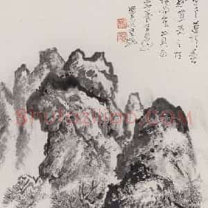 1976年 赵望云《松风行旅》国画山水作品图片赏析