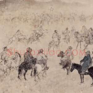 1948年 赵望云《新疆写生》国画人物作品图片赏析