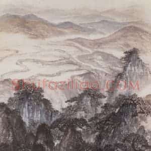 1958年 赵望云《巴山顶上》国画山水作品图片赏析