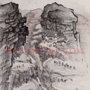 1958年 赵望云《熊山山庄》国画山水作品图片赏析