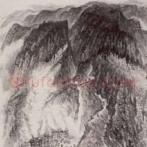 1958年 赵望云《云横秦岭》国画山水作品图片赏析