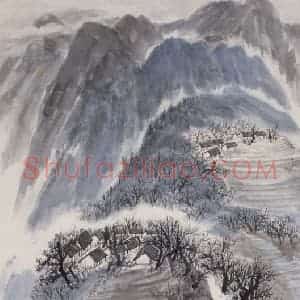 1958年 赵望云《巴山春耕》国画山水作品图片赏析