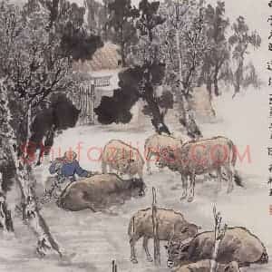 1959年 赵望云《小憩》国画人物作品图片赏析