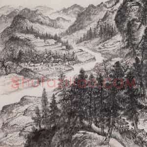 1959年 赵望云《陕南山区写景》国画山水作品图片赏析