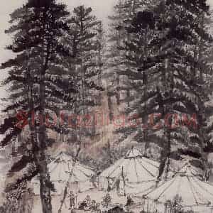 1961年 赵望云《临场》国画山水作品图片赏析