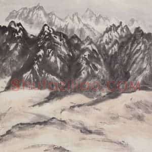 1962年 赵望云《祁连放牧》国画山水作品图片赏析