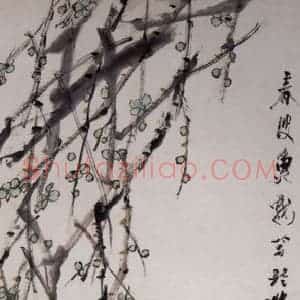 清代 虚谷《春波鱼戏图轴》国画花鸟作品图片赏析