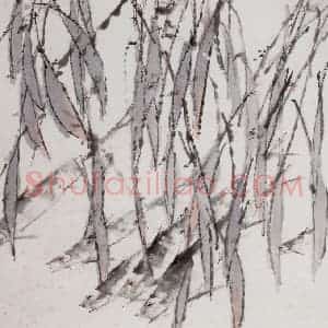 清代 虚谷《杂画册·柳叶穿梭》国画花鸟作品图片赏析