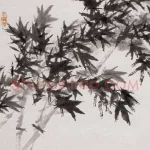 清代 虚谷《杂画册·清篁着露》国画花鸟作品图片赏析