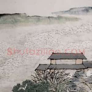 清代 虚谷《山水册·云屋积翠》国画山水作品图片赏析