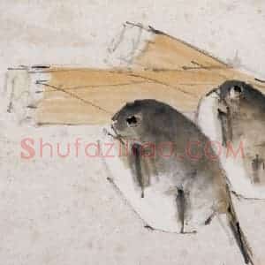 清代 虚谷《花鸟水族图册》国画花鸟作品图片赏析