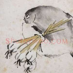 清代 虚谷《花鸟水族图册》国画花鸟作品图片赏析