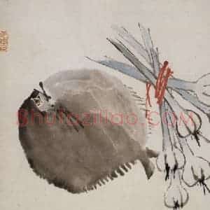 清代 虚谷《花卉水族图册》国画花鸟作品图片赏析