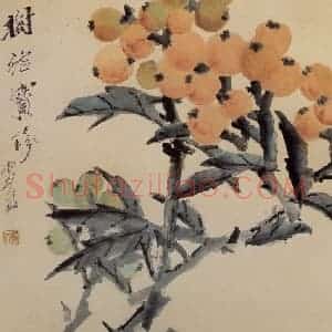 清代 虚谷《花卉四段图卷》国画花鸟作品图片赏析