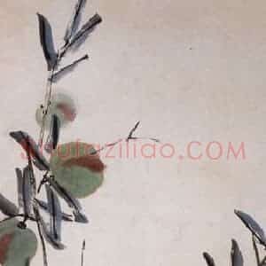 清代 虚谷《山桃图轴》国画花鸟作品图片赏析