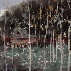 1979年 吴冠中《忆西双版纳》国画山水写意作品图片赏析
