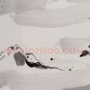 1985年 吴冠中《雪山》国画山水写意作品图片赏析