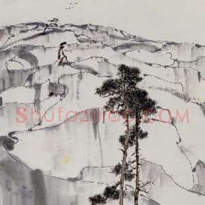 1987年 吴冠中《北武当山》国画山水写意作品图片赏析