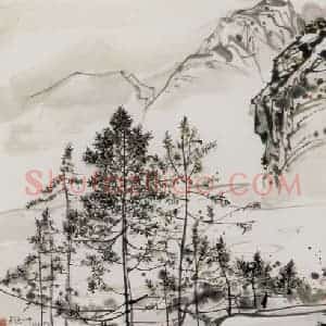 1988年 吴冠中《武夷山》国画山水写意作品图片赏析