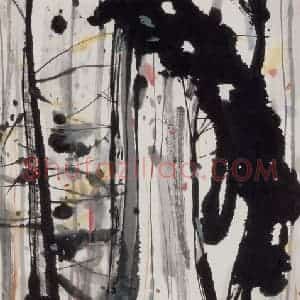 1989年 吴冠中《美国大树》国画花鸟写意作品图片赏析