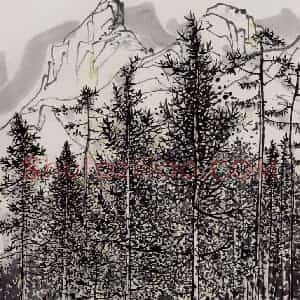 1992年 吴冠中《忆武夷山》国画山水写意作品图片赏析