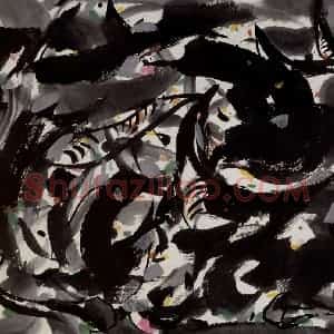 1993年 吴冠中《家乡牛》国画花鸟写意作品图片赏析