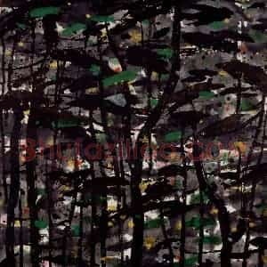 1995年 吴冠中《松林》国画花鸟写意作品图片赏析