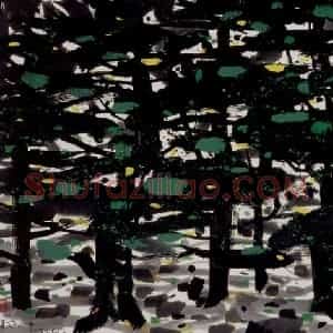 1997年 吴冠中《松林》国画花鸟写意作品图片赏析