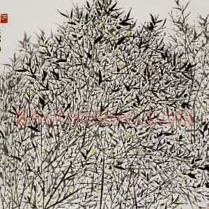 2001年 吴冠中《竹》国画花鸟写意作品图片赏析