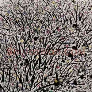 2001年 吴冠中《野草》国画花鸟写意作品图片赏析