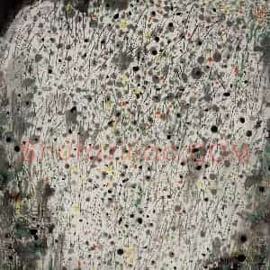 2001年 吴冠中《迎客》国画花鸟写意作品图片赏析