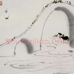 2005年 吴冠中《忆杭州》国画山水写意作品图片赏析