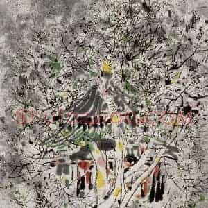 2005年 吴冠中《婆娑》国画花鸟写意作品图片赏析