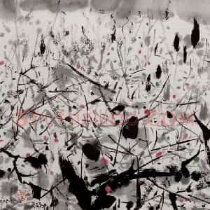 2005年 吴冠中《寻梅》国画花鸟写意作品图片赏析
